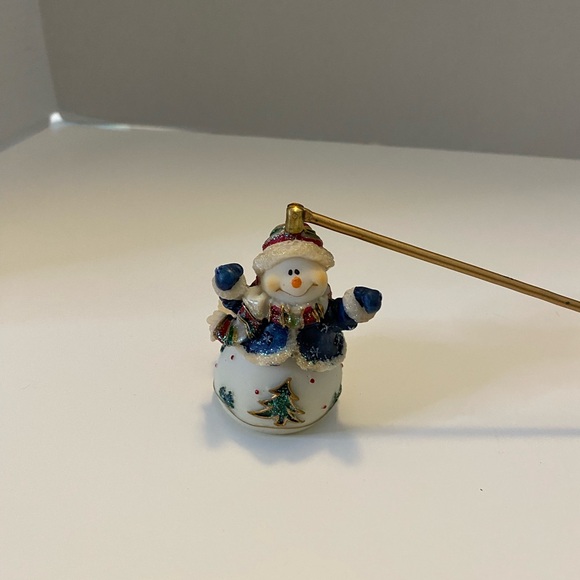Home interiors and gifts snowman Christmas candle snuffer NWT - Picture 1 of 7
